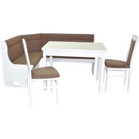 Küchen Eckbank mit 2 Stühlen Ausziehtisch (vierteilig) von Möbel4Life
