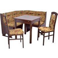 Eckbank Gruppe mit Tisch in Braun Nussbaumfarben (vierteilig) von Möbel4Life
