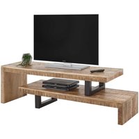 Design Fernsehbank aus Mangobaum Massivholz Industry Stil (zweiteilig) von Möbel4Life