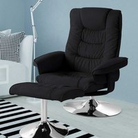 Wohnzimmer Sessel mit Hocker aus Kunstleder Metall (zweiteilig) von Möbel4Life