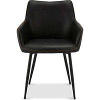 Armlehnen Esszimmerstühle in Schwarz Kunstleder modern (2er Set) von Möbel4Life