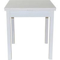 Ausziehbarer Tisch in Weiß zwei Ansteckplatten von Möbel4Life
