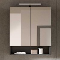 Badezimmer Schrank Spiegel in Grau 60 cm breit und 70 cm hoch von Möbel4Life