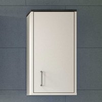 Badezimmerwandschrank in Weiß Rauchsilber Holzoptik von Möbel4Life