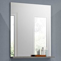 Badspiegel für die Wandmontage Ablage Holzoptik Rauchgrau von Möbel4Life