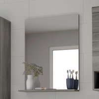 Badspiegel mit Ablage in Holzoptik Rauchgrau 60 cm breit von Möbel4Life
