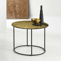 Beistelltisch Sofa hochwertig in Bronze und Schwarz Strukturglasplatte von Möbel4Life