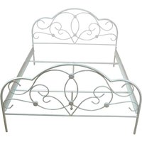 Bett in Creme Weiß Stahl von Möbel4Life