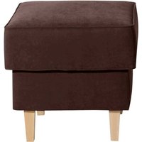 Brauner Velour Polsterhocker im Landhausstil 45 cm hoch von Möbel4Life