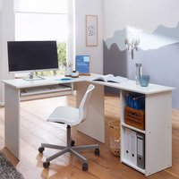 Bürotisch in Weiß Winkelform von Möbel4Life