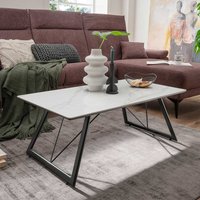 Couchtisch Marmor Optik hellgrau mit Bügelgestell Metall von Möbel4Life