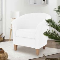 Cremeweißer Lounge Sessel in modernem Design Velours von Möbel4Life