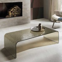 Design Glastisch modern in Bronzefarben 110x30x55 cm von Möbel4Life