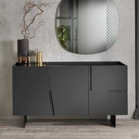 Design Sideboard in Anthrazit und Marmor Optik Wangengestell aus Metall von Möbel4Life