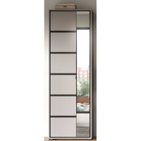 Dielenkleiderschrank mit Spiegel in Grau & Schwarz 65 cm breit von Möbel4Life