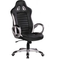 Ergonomischer Gamer Stuhl in Schwarz & Weiß hoher Lehne von Möbel4Life
