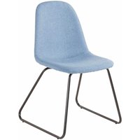 Esstisch Stühle in Hellblau Webstoff Metallbügeln (Set) von Möbel4Life