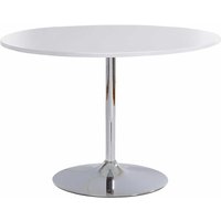 Esstisch in Weiß und Chromfarben runder Tischplatte von Möbel4Life