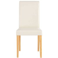 Esstühle in Creme Weiß Kunstleder hoher Lehne (2er Set) von Möbel4Life