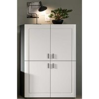 Esszimmer Highboard weiss und Grau vier Drehtüren von Möbel4Life