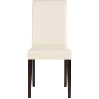 Esszimmerstühle in Creme Weiß Kunstleder Massivholzgestell in Wenge (2er Set) von Möbel4Life
