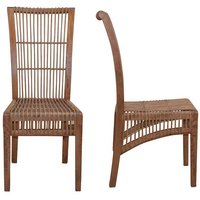 Esszimmerstuhl aus Rattan und Mangobaum Massivholz (2er Set) von Möbel4Life