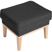 Fußhocker dunkelgrau modern mit Vierfußgestell aus Holz Buchefarben von Möbel4Life