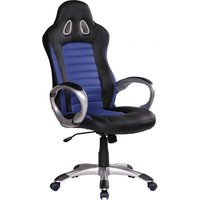 Gamer Stuhl mit Racing Rückenlehne Blau und Schwarz von Möbel4Life