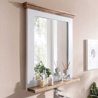 Garderoben Spiegel mit Ablage im Landhausstil Holzrahmen von Möbel4Life