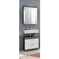 Gaste WC Badmöbel Set 60 cm breit Spiegelschrank (zweiteilig) von Möbel4Life