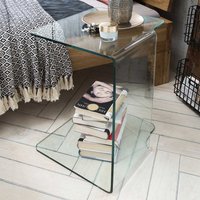 Glastisch Anstelltisch Transparent 60 cm hoch und 45 cm breit von Möbel4Life