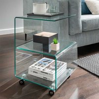 Glastisch mit Rollen in modernem Design 60 cm hoch - 40 cm breit von Möbel4Life