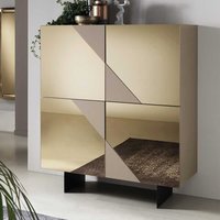 Highboard mit Spiegelglas in modernem Design 120x140x50 cm von Möbel4Life