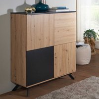 Highboard modern in Eichefarben und Schwarz 110 cm breit von Möbel4Life