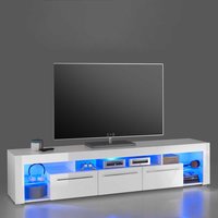 Hochglanz TV Sideboard in Weiß LED Beleuchtung von Möbel4Life