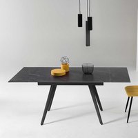 Hochwertiger Esstisch mit Sinterstein Platte Marmor Optik schwarz von Möbel4Life