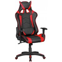 Hochwertiger Gaming Stuhl in Schwarz & Rot hoher Lehne von Möbel4Life