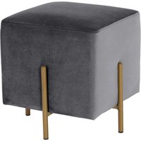 Hocker mit Samt Bezug Grau in Grau 42 cm Sitzhöhe von Möbel4Life