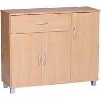 Holzoptik Sideboard in Buchefarben 3 Türen 1 Schublade von Möbel4Life