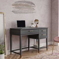 Home Office Schreibtisch Dunkelgrau im Landhausstil hochklappbare Tischplatte von Möbel4Life