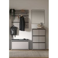 Komplett Garderobe grau in modernem Design inklusive Kissen (vierteilig) von Möbel4Life