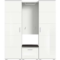 Komplett Garderobe weiss in modernem Design 191 cm hoch von Möbel4Life