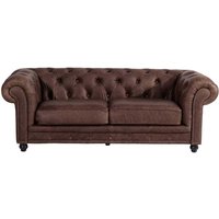 Leder Dreisitzer Sofa in Braun 216 cm breit - 100 cm tief von Möbel4Life