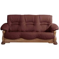 Leder Sofa Rot Eiche rustikal Made in Germany Federkern von Möbel4Life