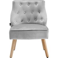 Loft Sessel in Grau und Holz Naturfarben Samt Bezug (2er Set) von Möbel4Life