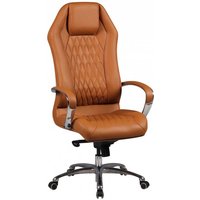 Luxus Chef Sessel in Hellbraun Lendenwirbelstütze von Möbel4Life