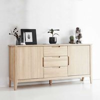 Massivholz Sideboard aus Eiche Bianco geölt 180 cm breit von Möbel4Life