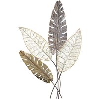 Metall Wanddeko in Silberfarben und Gold Blätterform von Möbel4Life