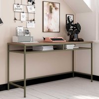Metallgestell Schreibtisch in Walnussfarben und Oliv Industry und Loft Stil von Möbel4Life