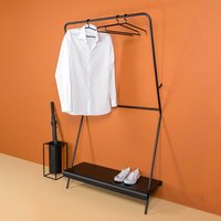 Moderne Metall Garderobe in Schwarz Ablage für Schuhe von Möbel4Life